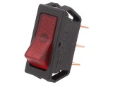 Rocker Switch ON-OFF 20A/12VDC cu Neon Roșu 50m&Omega;