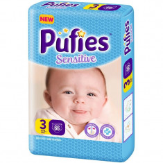 Scutece Pufies Sensitive Nr.3, 66 buc foto