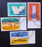 Lot Timbre Elveția Serviciul Poștal ONU Geneva UPU Uniunea Poștală Universală UIT Telecomunicații Aviație Ștampilate - A0023