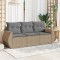 vidaXL Set canapele de grădină, 3 piese, cu perne, bej, poliratan 3253396