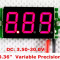 Voltmetru digital leduri rosii, 3.5 - 30 V, culoare negru, cu 3 digit si 2 fire