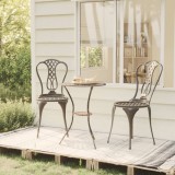 VidaXL Set mobilier bistro, 3 piese, bronz, aluminiu turnat