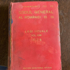 C. Hamangiu Codul General al Romaniei Legi Noui de Unificare vol. XXII 1934