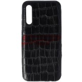 Husa Samsung Galaxy A50, Crocodil, TPU, Piele Eco, Neagra
