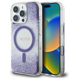 Husa pentru iphone 16 pro max - guess hardcase resin bottom glitter magsafe - purple