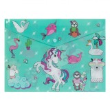 Mapă Cu Capsă, Unicorn Flamingo, 33x24cm, Verde Marin, Plastic