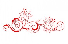 Sticker decorativ Flori, Rosu, 85 cm, 1161ST-13 foto