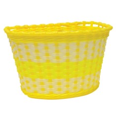 Cos plastic tesut Oxford Junior, galben/alb