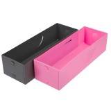 Set organizator pentru sertar, Neirini, Gri/Roz, 10 x 30 x 8 cm, 2 bucati