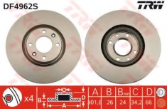 Disc frana CITROEN C4 I (LC) (2004 - 2011) TRW DF4962S