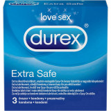 Prezervative DUREX Extra Safe 3 Buc, Prezervative din Latex, Prezervative Fara Aroma, Prezervative Transparente, Prezervative Lubrifiate, Prezervative