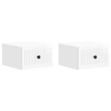 vidaXL Dulap de noapte suspendat cu sertar 2 pcs Alb foarte lucios 897924