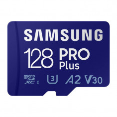 Card Samsung PRO Plus 2021 R160/W120 microSDXC 128GB UHS-I U3 A2 Clasa 10 cu adaptor SD foto