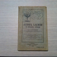 AERUL LICHID pe Intelesul Tuturor - G. G. Longinescu (autograf) - 1933, 124 p.