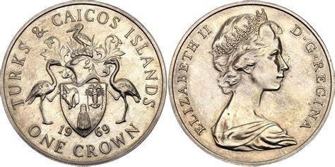 Turks &amp;amp; Caicos 1969 - 1 crown, Regina Elisabeta II, UNC