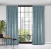 Set doua draperii catifea, albastru-pal