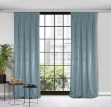 Set doua draperii catifea, albastru-pal
