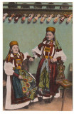 SV * PORT NATIONAL ROMAN *FETE UNGUROAICE cu Coafuri din RIMETEA / TOROCK&Oacute; -1917, Necirculata, Circulata, Huedin, Printata, Fotografie