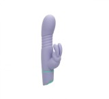 Vibrator Love Bunny, 12 Moduri Impingere, 12 Moduri Vibratii, Silicon, USB, Mov, 19 cm