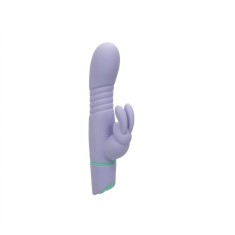 Vibrator Love Bunny, 12 Moduri Impingere, 12 Moduri Vibratii, Silicon, USB, Mov, 19 cm