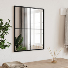 Oglinda de perete, negru, 40x50 cm, dreptunghiulara, fier GartenMobel Dekor
