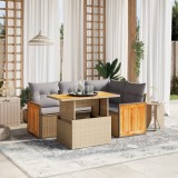 Gossi set canapele de gradina cu perne, 5 piese, bej, poliratan