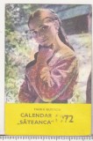 bnk cld Calendar de buzunar 1972 Sateanca - Maria Butaciu