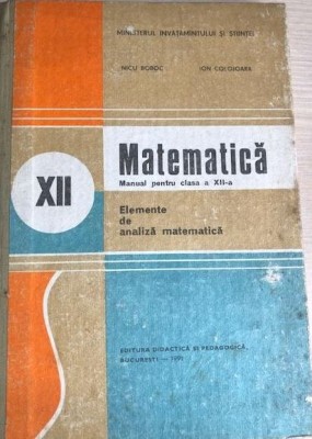 Matematica manual pentru clasa a XII-a foto