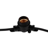 Ghirlanda luminoasa decorativa 20 m, 20 socluri E27, cablu negru