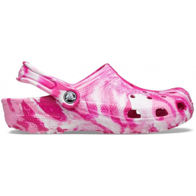 Saboți Crocs Classic Marbled Clog Roz - Candy Pink/Pink Lemonade foto