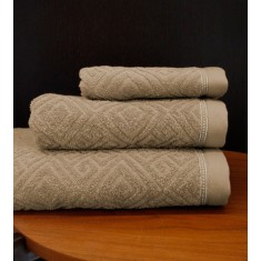 Set de 3 prosoape baie 100% bumbac Valentini Bianco, Adonis Caffe