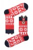 Șosete haioase Crăciun, model Rudolph cu ornament, DiWaRi 445 - Rosu, 27-29 (42-45)