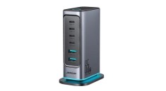 &Icirc;ncărcător multi-port GaN Joyroom JR-TCM02 65W EU 4x USB-C 2x USB-A - gri &icirc;nchis