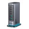 &Icirc;ncărcător multi-port GaN Joyroom JR-TCM02 65W EU 4x USB-C 2x USB-A - gri &icirc;nchis