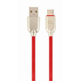 Cablu de date Gembird Premium Rubber USB - USB-C 1m Red