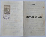 Certificat de deces, 1951