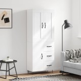 Cumpara ieftin Dulap &icirc;nalt, alb, 69,5x34x180 cm, lemn compozit