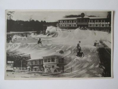 Băile Episcopia(Bihor):Baia cu valuri,carte postala foto necirculată 1933 foto