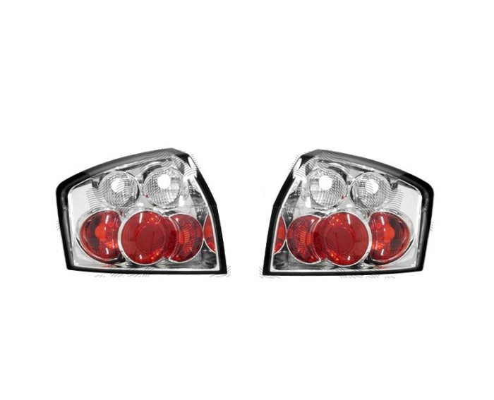 Set stopuri, lampa spate AUDI A4 (B6), 11.2000-11.2004 Sedan, partea stanga, transparent, silver; fara suport bec; TUNING,