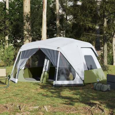 Cort de camping cu LED, verde deschis, 443x437x229 cm foto