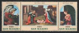 San Marino 1989 Mi 1427/29 strip MNH - Craciun, Nestampilat