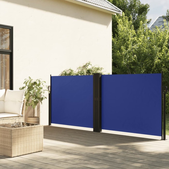 Copertină laterală retractabilă, albastru, 120 x 600 cm