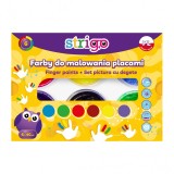 Vopsea lavabila pentru pictura cu degetele, 6 culori set,6x40 ml, Strigo