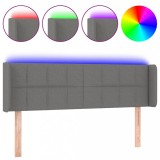 Cumpara ieftin Tablie de pat cu LED, gri inchis, 147x16x78/88 cm, textil