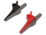 Bornă crocodil 16A negru roşu 4mm 94mm