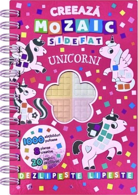 Creeaza Mozaic Sidefat Unicorni, - Editura Flamingo foto