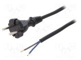 Cablu 2x1,5mm2 CEE 7/17 PLASTROL cu mufă, cabluri gumă 5m negru 16A