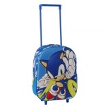 Ghiozdan gradinita Cerda Sonic 3D, 25 cm, 1 compartiment, tip troller, 629941