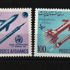 Afganistan, 1962 | Ziua mondială a meteorologiei - Rachete - Cosmos | MNH | aph