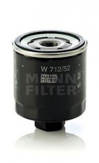 Filtru ulei Mann W712/52 Audi A2 Seat Altea (5P1) Arosa Cordoba , Ibiza, Inca, Leon , Toledo, VW Bora, Caddy, Fox, Golf 3, Golf 4, Golf 5, Lupo, New B foto